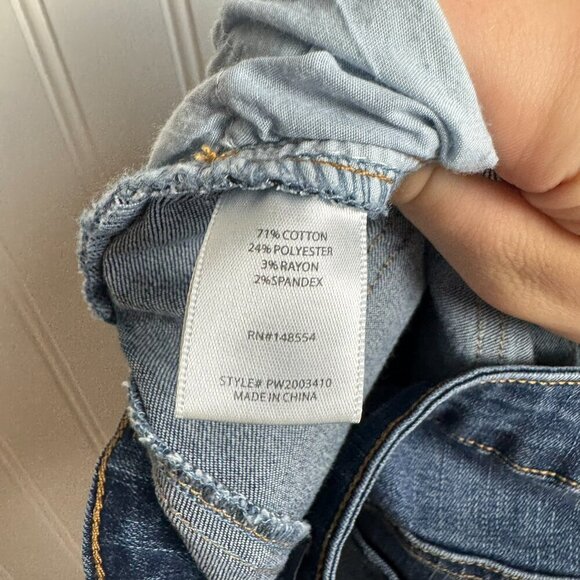 Indigo Rising Dark Wash Raw Hem Flare Jeans P22 - Picture 4 of 5